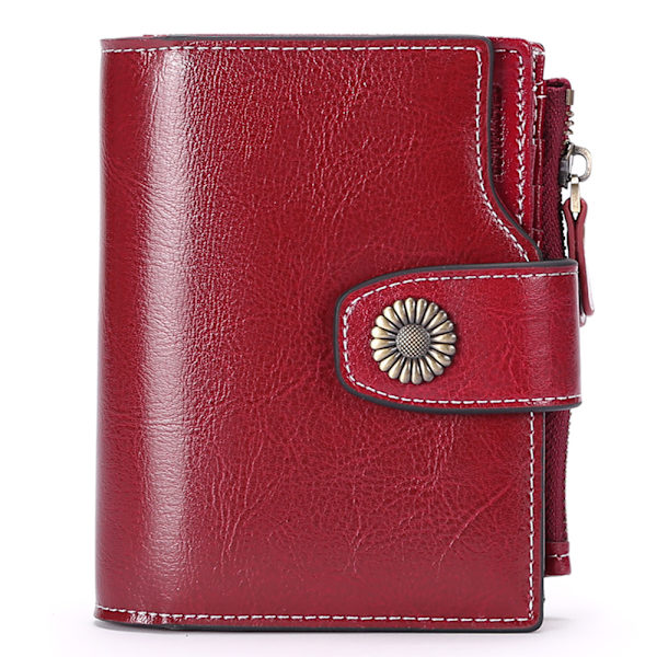 Pieni lompakko naisille RFID-naiset Bifold-lompakot (Claret)