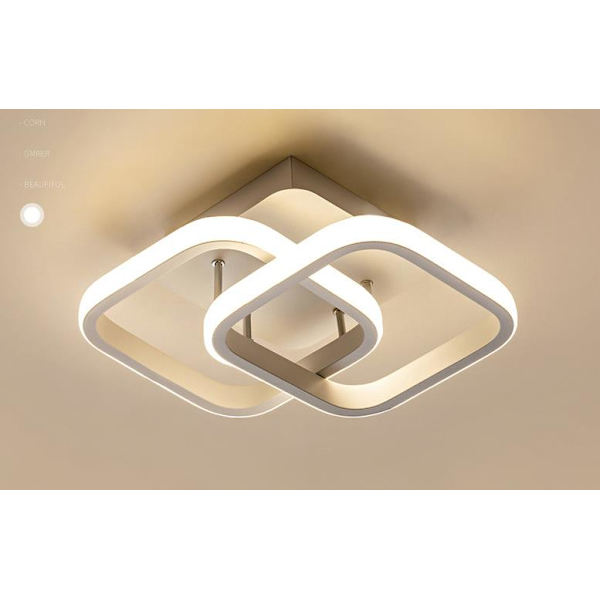 LED-taklampe Moderne Hvit Kvadratisk Akryl lysekrone 220V varmt lys