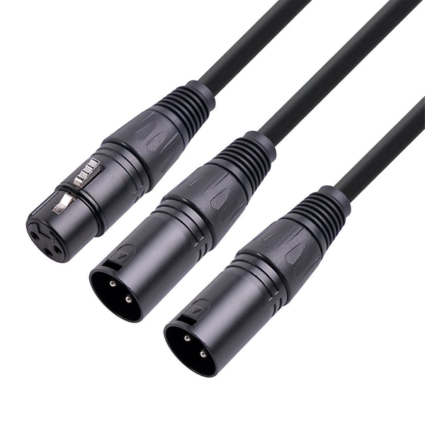 XLR-splitterkabel 3-pin XLR-hunn til dobbel XLR-hann Patch Y-kabel