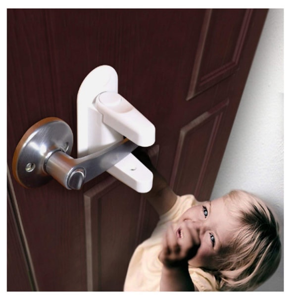 Barnsäkert dörrspakslås förhindrar småbarn (vit 2)
