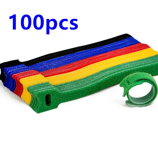 100 stycken Velcro datakabel förvaringsspänne hörlurar wi