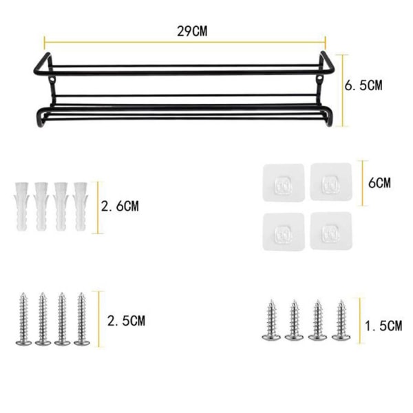 parts krom Kryddställ Väggorganiserare Enkelskiks Kryddställ - Svart