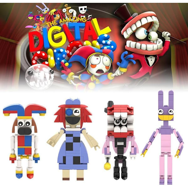 Digital Circus Byggesett - 7 i 1 Mini Pomni Jax Ragatha King Gangle Zooble Bubble Caine Humor Magisk Leker for Barn 7set
