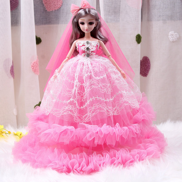 Lumoava prinsessa - 45 cm Barbie-nukke hääpuvussa lapsille