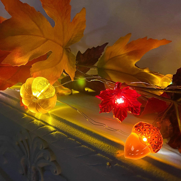 Thanksgiving Dekorationer, 30 LED Pejs Juleornament