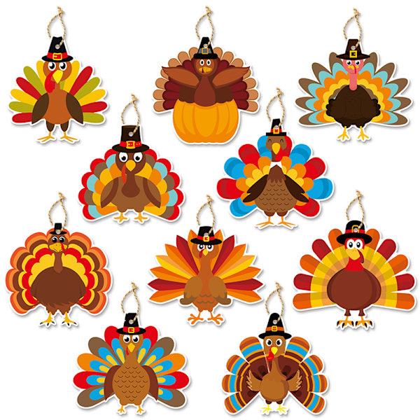 Tyrkiet Håndværkskit Thanksgiving | Thanksgiving Tyrkiet Lavningskit | DIY Festlig Efterårs Thanksgiving Party Spil | Dørhængende Dekorationer (50 stk)