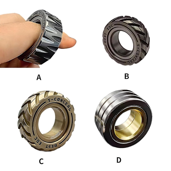 Dual-funksjonelt motorsykkeldekk Fidget Ring i rustfritt stål - Stressreduserende leketøy - SDR