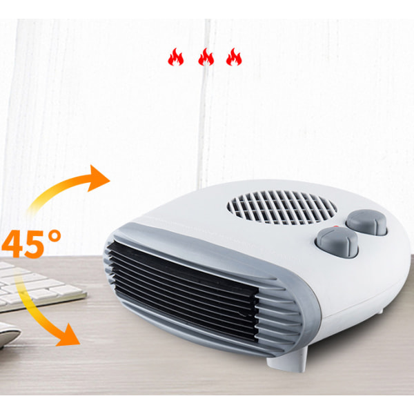 Justerbar 2000W varmetermostat oscillerende elektrisk varmluftsfläkt bærebar ventil i badeværelses soveværelse hem husholder