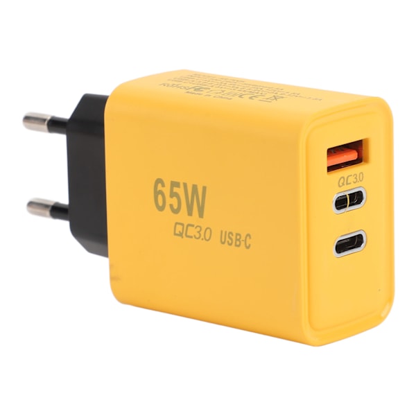 USB-C Laddare Block GaN 65W 3 Portar PD Ström Adapter QC3.0 Väggkontakt i Dubbel Typ C Enstaka USB Snabbladdning för IOS för Galaxy