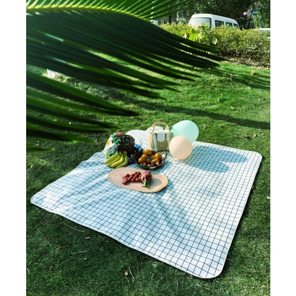 Picnic tæppe, strandtæppe, fugttæppe, hvidt mesh, 1,5*2m