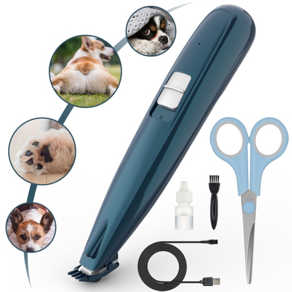 Katt och hund elektrisk klippare hårklippare USB uppladdningsbar husdjursrakapparat husdjursfot hårkniv set med oljeflaska