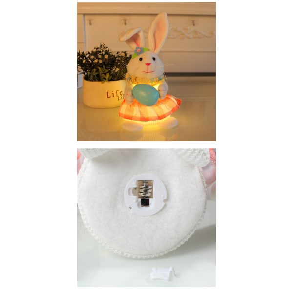 2st påsk stående kaninleksak, tecknad söt ljus upp skrivbordsdekoration