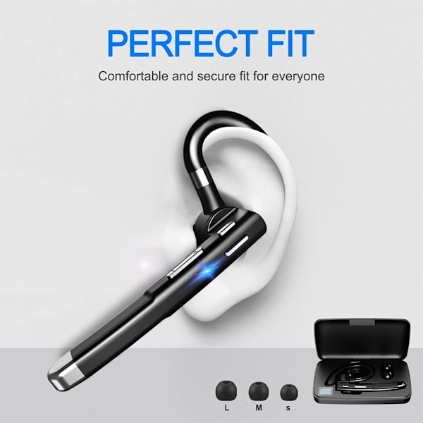 Bluetooth-headset med LED-laddningsfodral 270 graders roterbar mikrofon Handsfree Bluetooth 5.1-version