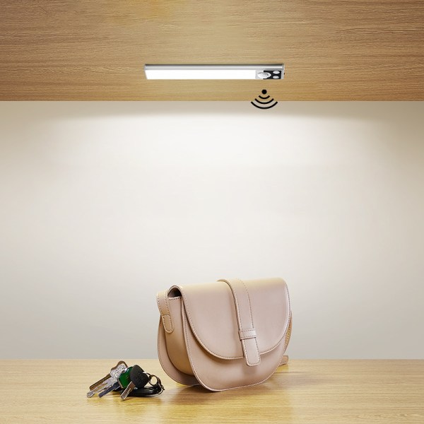LED-rörelsesensor garderobslampa, USB-uppladdningsbar trådlös LED-rörelsesensor garderobslampa, LED-belysning Köksskåp Nattljus Skåp Trapp Halllampa Neutral light