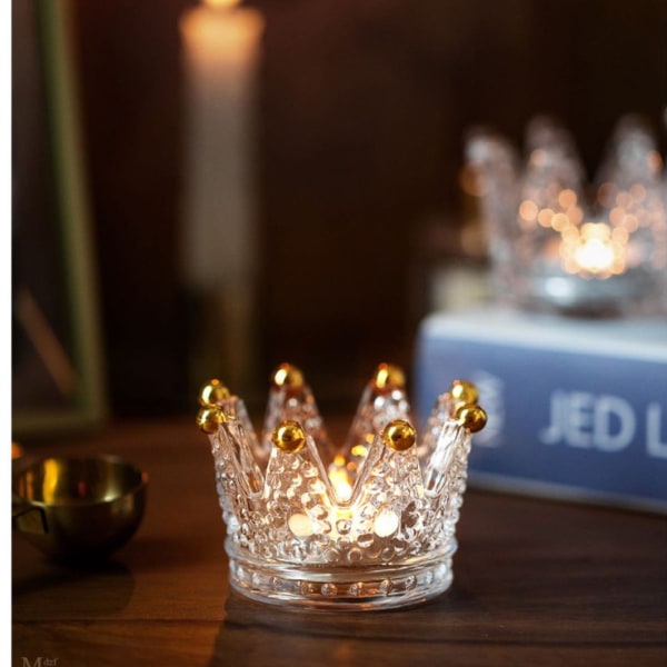 Glass Crystal Crown Candle Holder #1