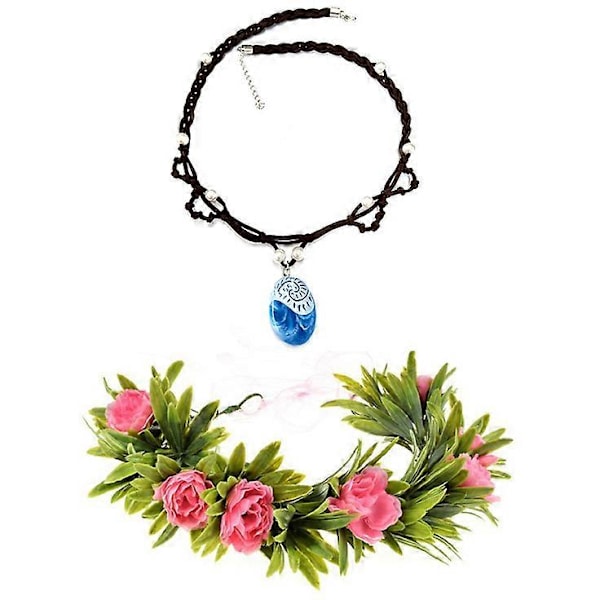 Prinsessa Vaiana Cosplay tytöille Halloween-naamiaisjuhliin karnevaalipuku asusteineen With accessories 140