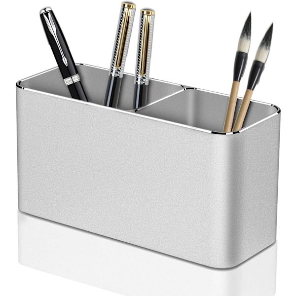 Skrivbordsställ i metall med 2 fack - silver
