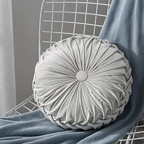 Pyöreä tyyny, samettinen kurpitsatyyny 35cm Tatami (vaaleanharmaa)