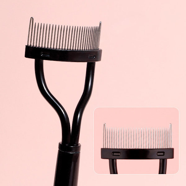 Ögonfranskam Ögonfransseparator Mascara Applikator Ögonfransdefinierare med kamskydd Bågdesignade kosmetiska borstar Verktyg Svart (1 st)