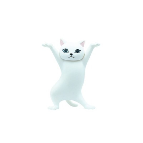 2kpl tanssiva kissan kynäteline kodin sisustamiseen - valkoinen