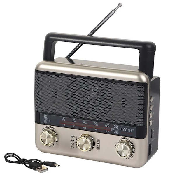 Kökradio, bärbar radio, kökradio nostalgi radio med Bluetooth, enkel radio för seniorer. Radio liten