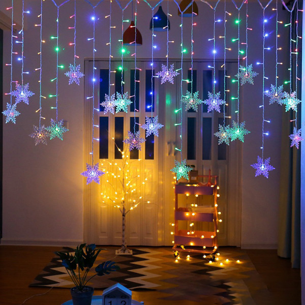 LED Curtain String Lights 13.1ft/4M Christmas Lights-Colorful