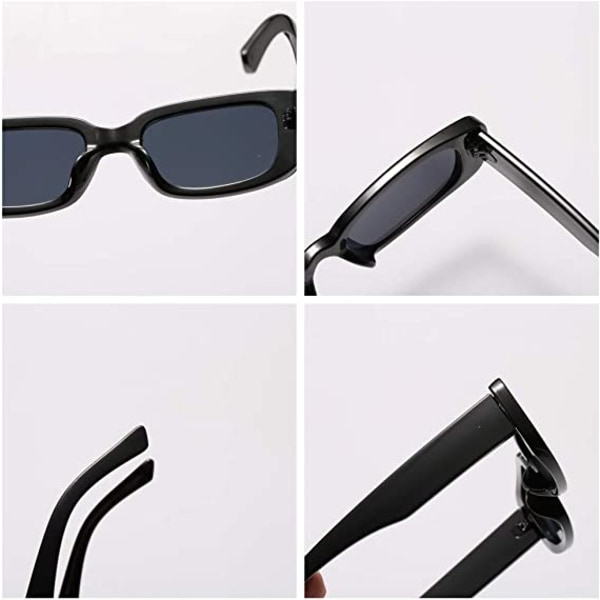 2 stk rektangulære solbriller for kvinner Vintage firkantede briller