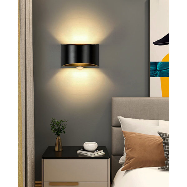 7W LED dekorativt nattlys - varmt hvitt lys - svart