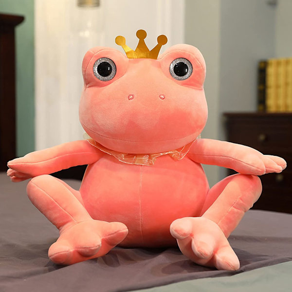 Söta Krona Groda Plyschdocka Mjuk Groda Gosedjur Leksak (Rosa)