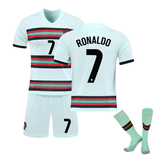 Portugal hemma och borta nr 7 Cristiano Ronaldo set borta nr 7 XL