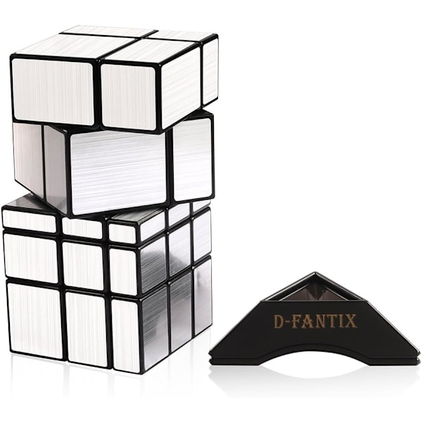 Magic Cube 2x2x2 3x3x3 Puzzle Cube Mirror Block Pack Irregulær Speedcube Ujevn 3D Puzzle Cube Leker Sølv (2-Pakning)