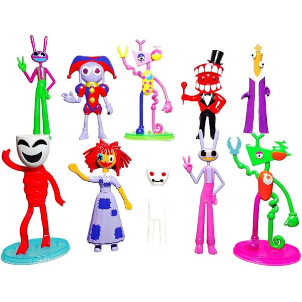 10 The Amazing Digital Circus Figures Set, Pomni Jax Modellleksaker för Barnpresenter, The Amazing Digital Circus Samlarobjekt Animefigurer 10pcs-a