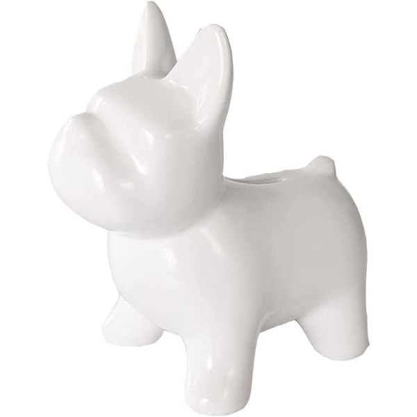 Muotibulldoggilla kullattu käsityöpatsas luova lahja (valkoinen)