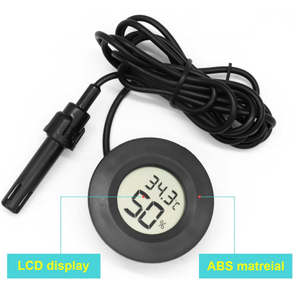 Set med 2 termometrar hygrometrar, LCD-hygrometer med sond