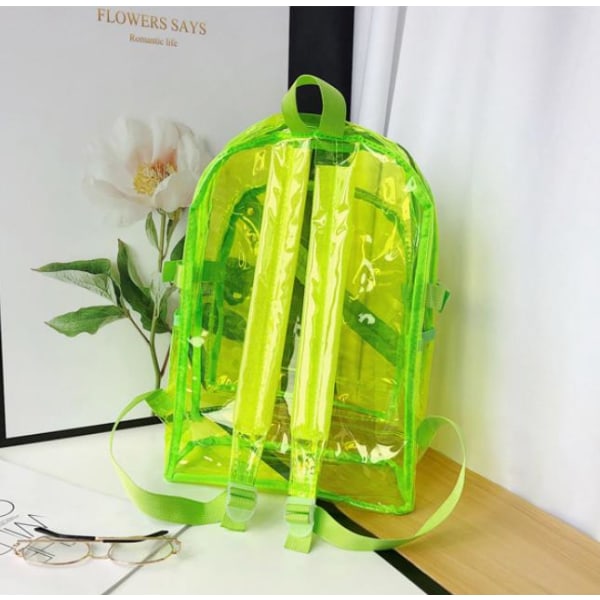 Naisten läpinäkyvä reppu läpinäkyvä PVC-reppu vihreä
