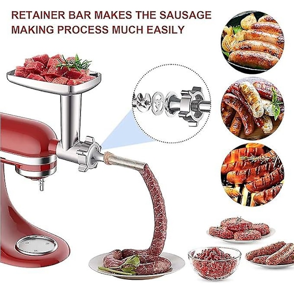 KitchenAid Köttkvarn Tillbehör, KitchenAid Köttkvarn för Matberedare, med 3 Malplattor