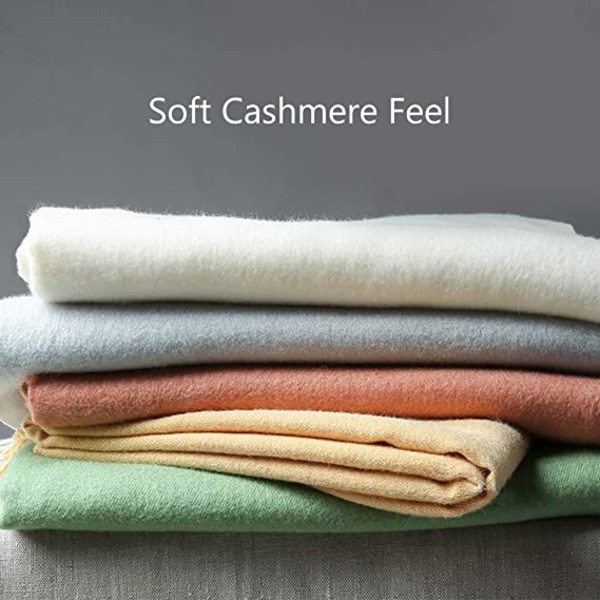 Vinterhalstørklæde Cashmere Feel Pashmina Sjal Wraps Blødt Varmt-Beige