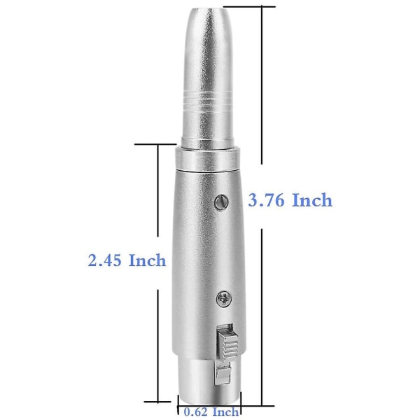 5 stk. 3-polet XLR hun 1/4 tommer 6,3/6,5 mm mono hun mikrofonkonverter