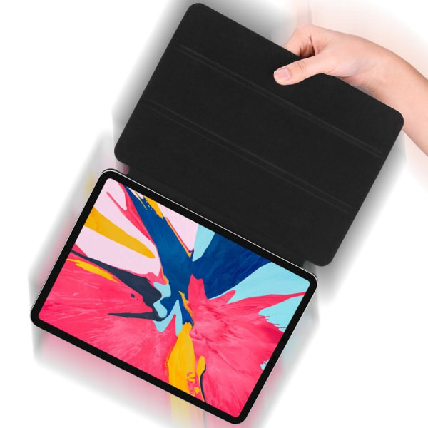 iPad Air 2020/2022 / Pro 11 2018 2-i-1 magnet Tri-Fold Litchi Fod Svart Svart