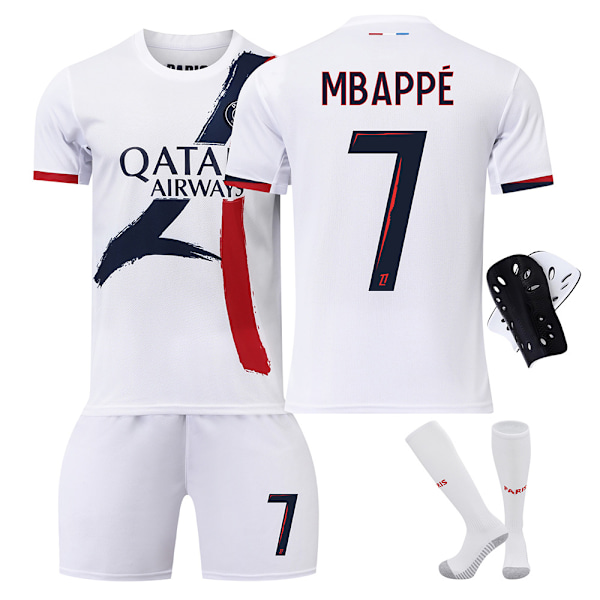 2024-2025 Paris tröja nr 7 Mbappe nr 19 Li Gangren nr 10 Dembele nr 9 Ramos fotbollsuniform set för barn {HONGDE} Size 10 socks XS