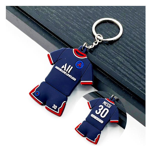 3 kpl Generic Splash Brothers: Messi 10 3D Miami PVC-avaimenperä, Erinomainen Laatu, Pieni, Sininen/Punainen