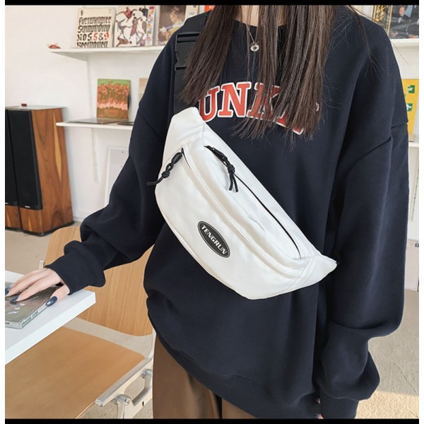 Pocket bag men's belt bag women's hip bag white