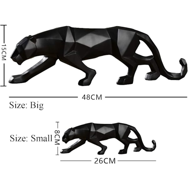 Abstrakt Leopard Statuer Panther Skulptur Craved Resin Gull
