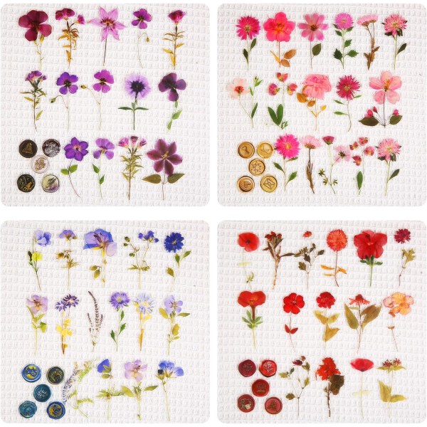 320 st genomskinliga pressade blomklistermärken for scrapbooking PET natur vekst klistermerker blommiga klistermerker