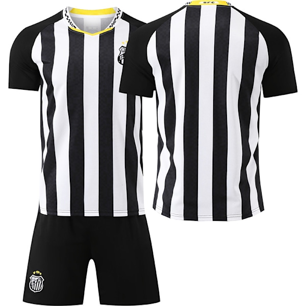 2025-2026 Santos udebanetrøje nr. 10 Neymar kortærmet fodbolduniform til børn, mænd og kvinder, dragtversion{HONGDE} No. 10 socks + protective gear L
