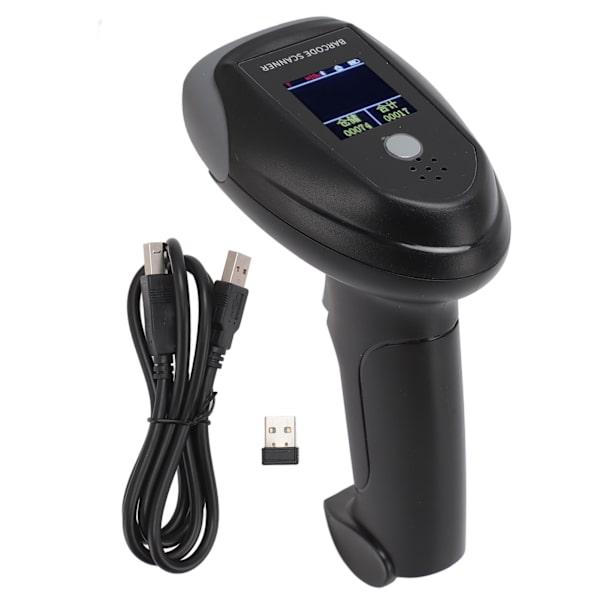 Streckkodsläsare Trådbunden USB Trådlös 2.4G Bluetooth Handhållen 1D 2D QR Streckkodsläsare för Butik Supermarket Lager