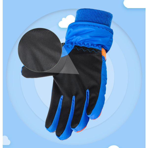 Children's Ski Gloves Snow Winter Warm Gloves (Sapphire Blue)