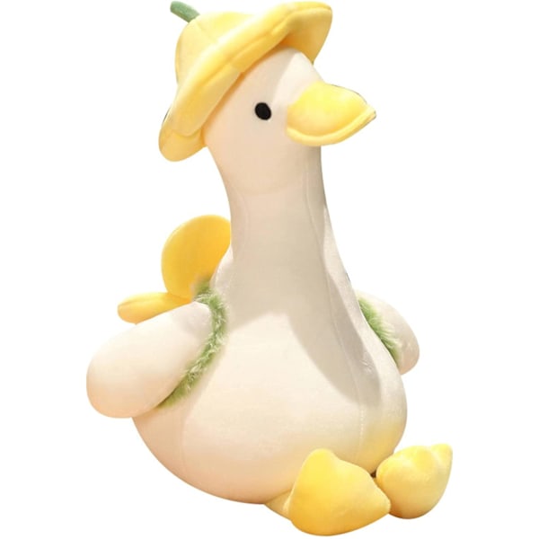 Andefugle bamse med blomsterhat, gul (35CM)