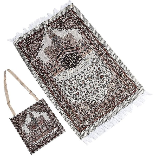 Muslimsk bønnematte med islamsk oppbevaringspose Qibla-teppe