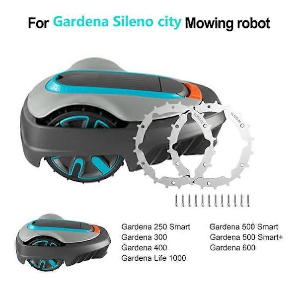 TLWG-01 2 st/set 212mm SPCC Gräsklipparhjulspikar Kompatibla För Gardena Sileno City Spikar